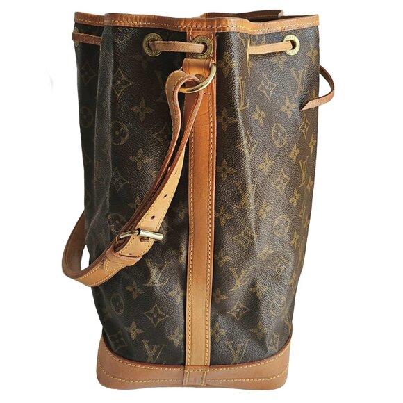 LOUIS VUITTON BROWN MONOGRAM NOE DRAWSTRING BUCKET BAG - Picture 4 of 16